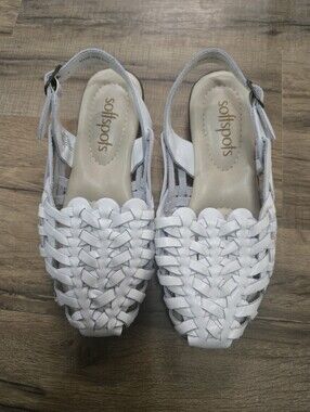 Softspots Tobago White Comfort Strappy Huarache Sandals Shoes Solid Womens 7